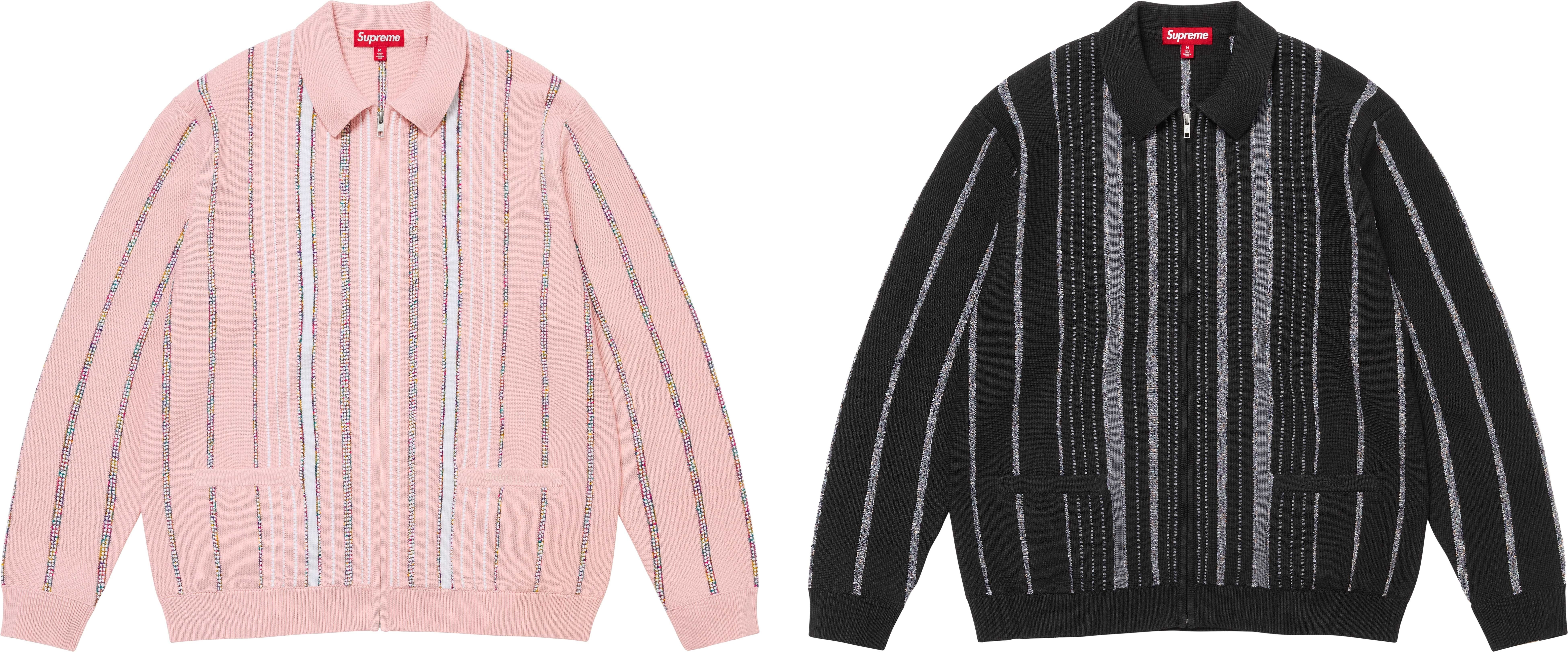 Speckle Stripe Zip Up Cardigan